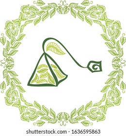 Beautiful green tea. Vector illustration