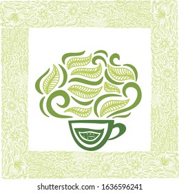 Beautiful green tea. Vector illustration