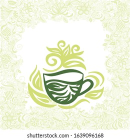 Beautiful green tea. Vector illustration