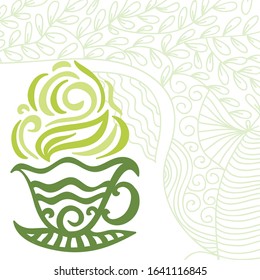 Beautiful green tea. Vector illustration