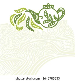 Hermoso té verde. Ilustración del vector