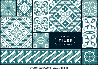 beautiful green tile pattern design collection