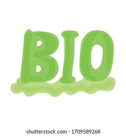 Beautiful green title bio. Vector illustration