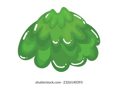 beautiful green tree cartoon doodles. game element decoration