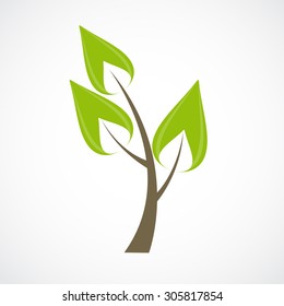 Beautiful Green Tree Icon on a White Background Vector Illustration. EPS10