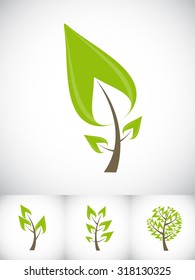 Beautiful Green Tree Icon on a White Background Vector Illustration. EPS10
