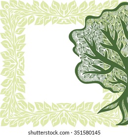 Beautiful green tree and nature pattern background vector illustration