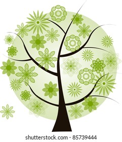 Beautiful green tree  on a white background