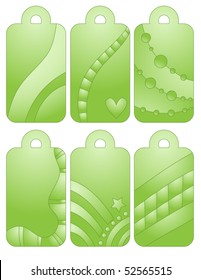 Beautiful green vector tag or label collection