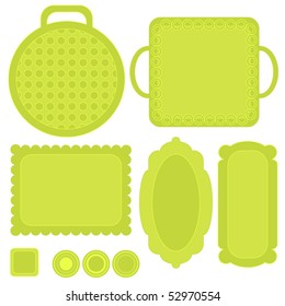 Beautiful green vector tag or label collection