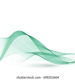 Beautiful green wave Abstract waves background Transparent lines in the waveform
