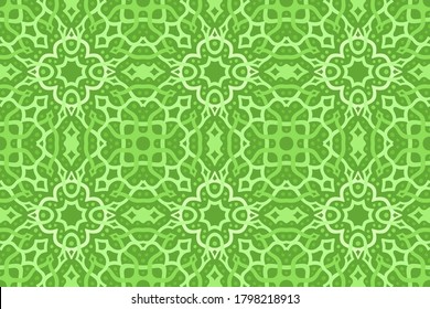 Hermoso fondo de web verde con nudos abstractos patrón sin fisuras