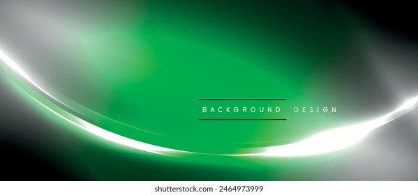 A beautiful green and white glowing wave stands out against a black background, creating a visually stunning visual effect