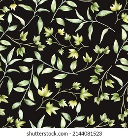 beautiful greenery leaves  seamless pattern design