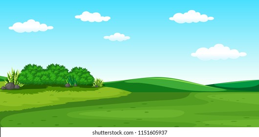 A beautiful greenery scenery illustration