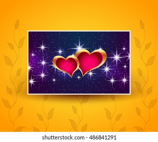 Beautiful greeting banner with hearts