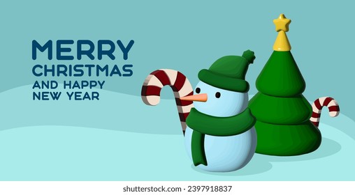 Beautiful greeting banner for Merry Christmas and Happy New Year