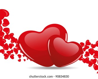 Beautiful greeting card with abstract hearts shape on isolated background for Valentines Day