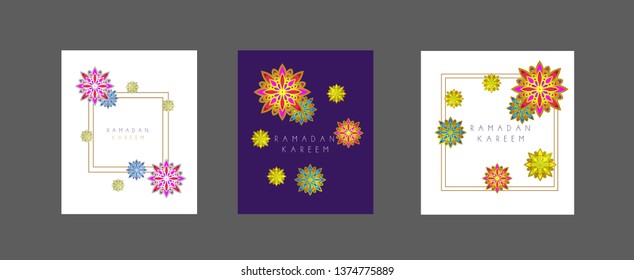 beautiful greeting card, backround or logo for ramadan kareem or muslim event with arabic calligraphy is mean peace