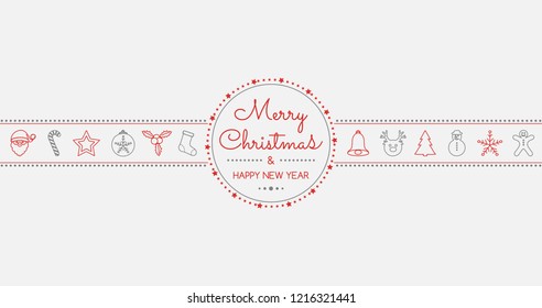Beautiful greeting card for Christmas holidays. Vector.