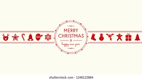 Beautiful greeting card for Christmas holidays. Vector.