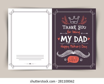 Beautiful greeting card design for the celebrations of Happy Father's Day. 