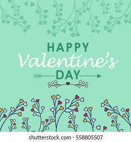 Beautiful greeting card design with colorful hearts for Valentine's Day Celebration.