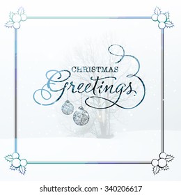 Bonito design de cartão de saudação com fundo de inverno criativo para celebração de Feliz Natal.