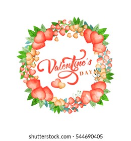 Beautiful greeting card design decorated with hearts and flowers for Happy Valentine's Day Celebration.