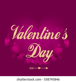 Beautiful greeting card design with Hearts for Valentine's day Celebration.