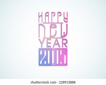 Beautiful greeting card design with stylish text Happy New Year 2015 on shiny blue background. 