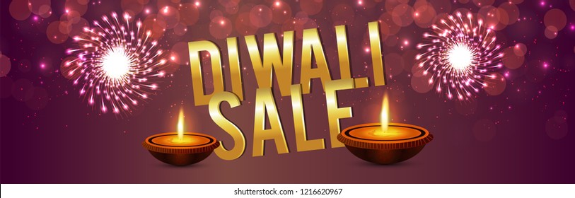 Beautiful greeting card for Diwali festival. Happy Diwali festival sale banner & background illustration. Diwali illustration for Diwali festival celebration in India.