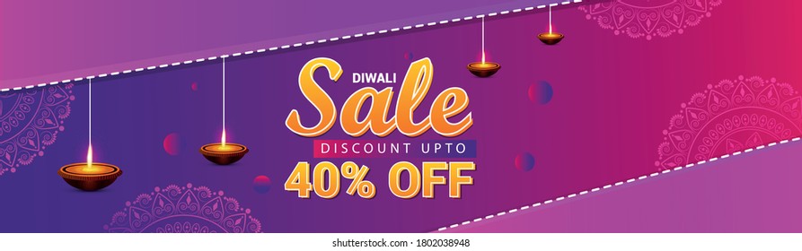 Beautiful greeting card for Diwali festival. Happy Diwali festival sale banner & background illustration. Diwali illustration for Diwali festival celebration in India..