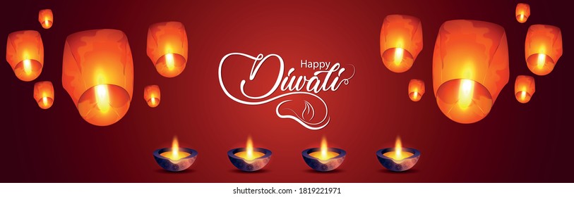 Beautiful greeting card for Diwali festival. Happy Diwali festival sale banner & background illustration. Diwali illustration for Diwali festival celebration in India..