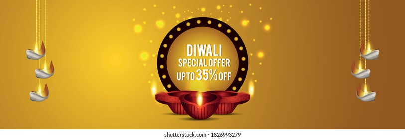 Beautiful greeting card for  Diwali  festival. Happy Diwali festival sale banner & background illustration. Diwali illustration for Diwali festival celebration in India..