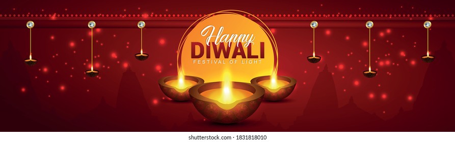 Beautiful greeting card for Diwali festival. Happy Diwali festival sale banner & background illustration. Diwali illustration for Diwali festival celebration in India