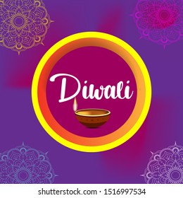 Beautiful Greeting Card for Festival Diwali. Background vector Ilustration. Festival Celebration in India.