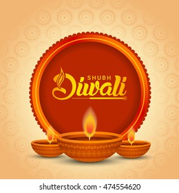 Beautiful greeting card for festival of diwali celebration.