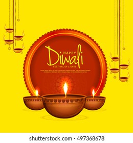 Beautiful greeting card for festival of diwali celebration.