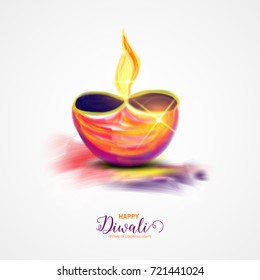 Beautiful greeting card for festival of diwali celebration.