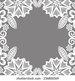 Beautiful greeting card with floral pattern frame vector illustration