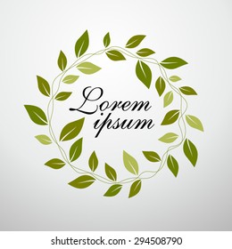 Beautiful greeting card with floral wreath. can be used as creating card, invitation card for wedding,birthday and other holiday and cute background.  
