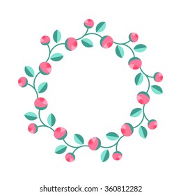 Beautiful greeting card with floral wreath.