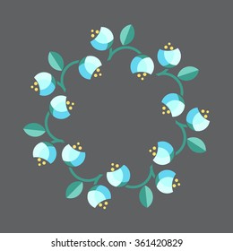 Beautiful greeting card with floral wreath