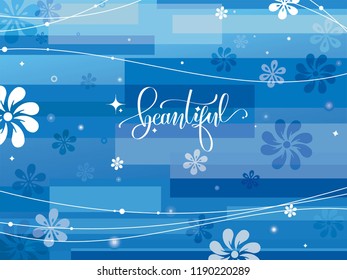 Beautiful greeting card with flowers and lettering. Vector invitation design in retro style. Mother day, 8 march