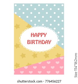 Beautiful greeting card happy birthday. Vector invitation with a beautiful photo collage. Vector illustration.