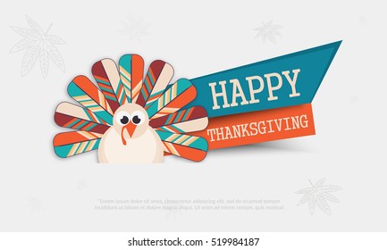 A beautiful greeting card of happy thanksgiving day.