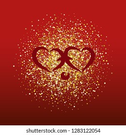 Beautiful greeting card with heart. Happy Valentine's day. Vector illustration.