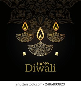 Beautiful greeting card for Hindu community festival Diwali, Diwali festival holiday design with Diwali graphic design for Diwali festival celebration in India.