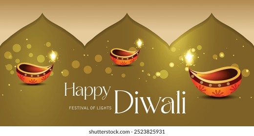 Beautiful greeting card for Hindu community festival Diwali, Happy Diwali festival background illustration, Diwali graphic design for Diwali festival celebration in India.